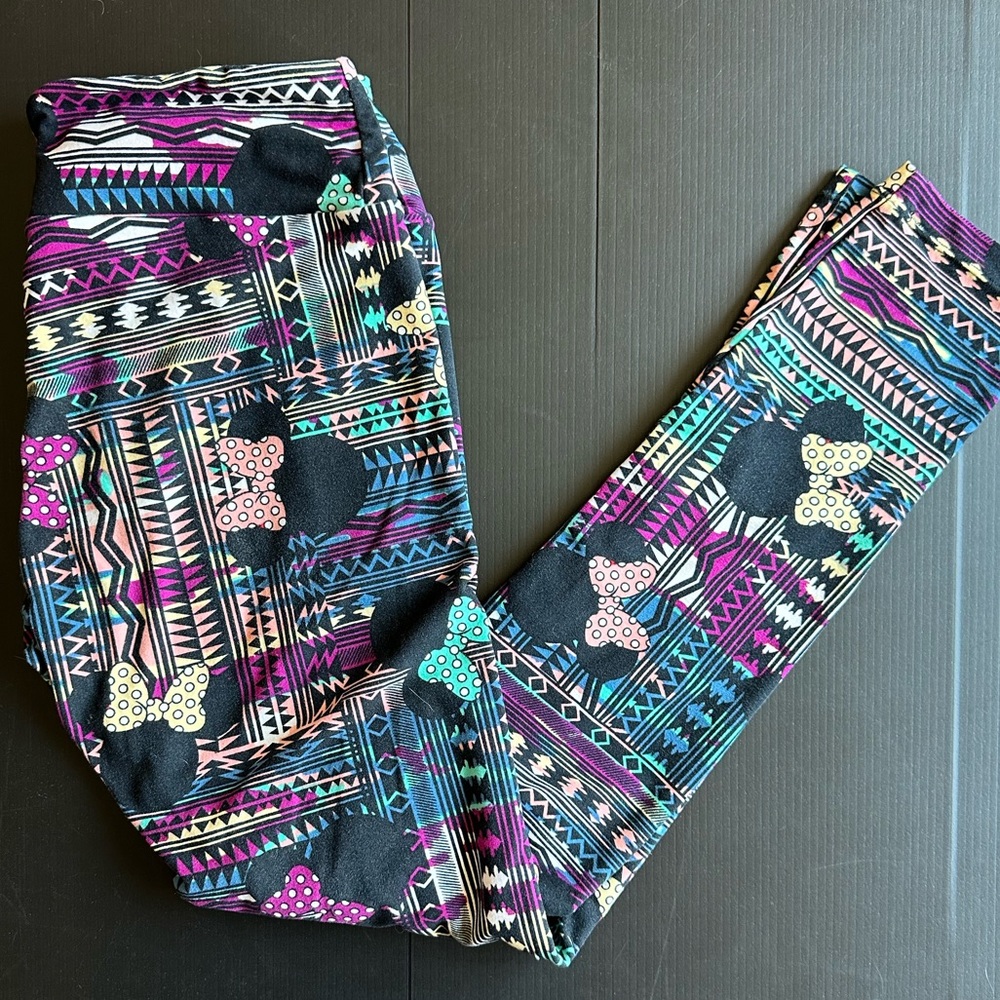 Lularoe Minnie Mouse Tribal Print Leggings - OS